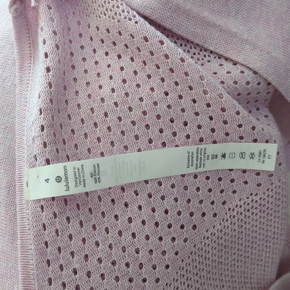 Lululemon Still Movement V-Neck Hi-Low Hem Sweater Heathered Petal Pink 4 - Picture 13 of 15